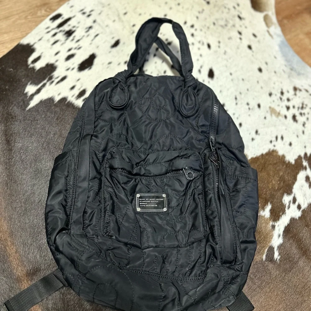 Marc Jacobs Black Quilted Backpack with Top Handles